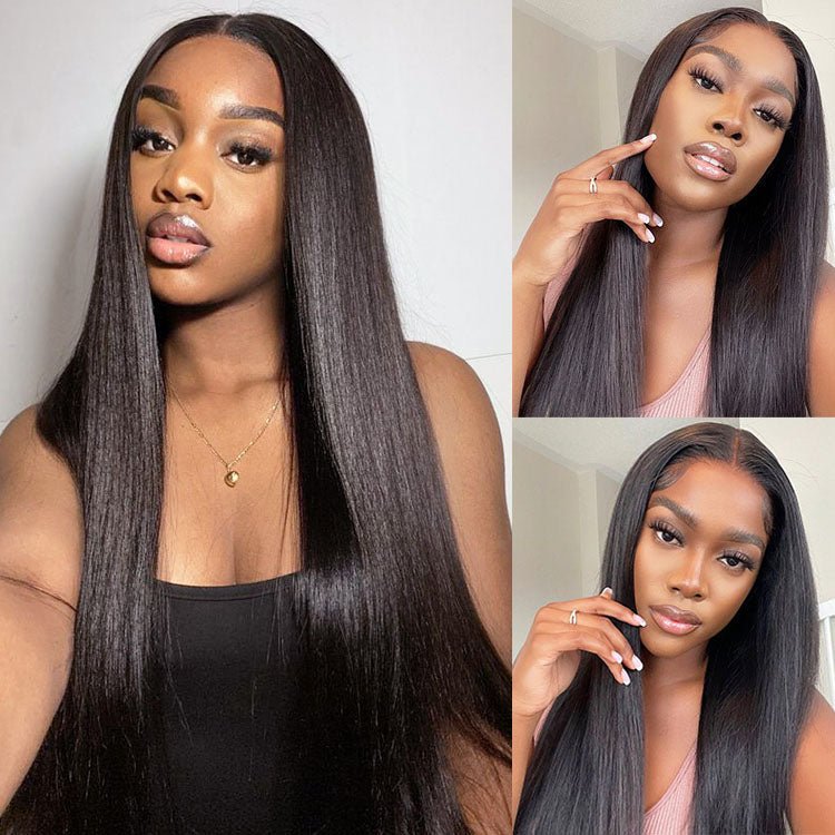 Peruvian Human Hair 5x5 Lace Closure Straight Wigs For Black Women - Superlovehair